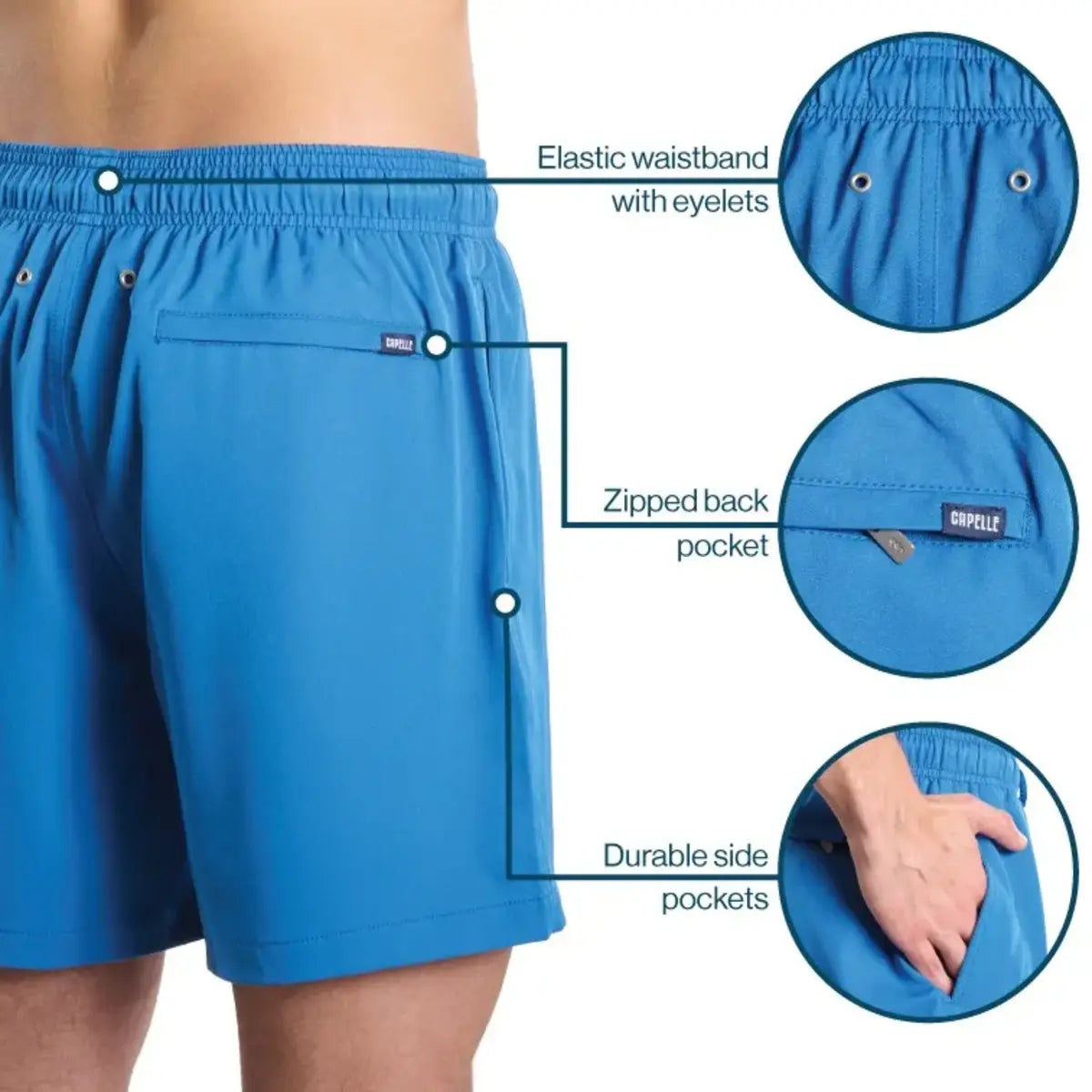 Men’s Premium Compression-Lined Hybrid Shorts – Sunset Spritz - Ocean and Heat