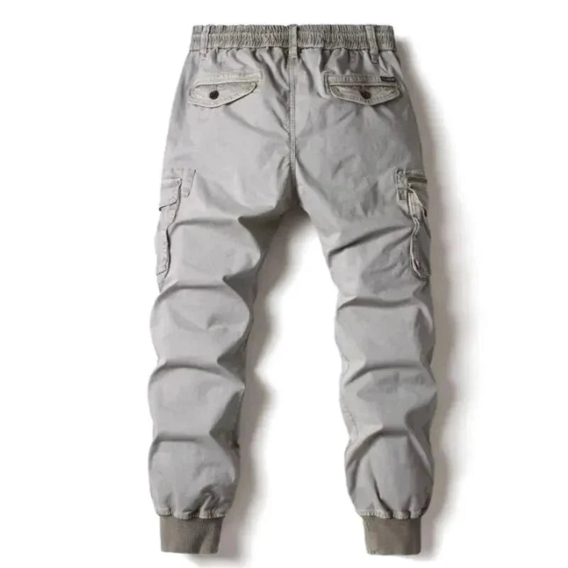 Mandotos Cargo Pants for Men Cotton Full Length Tactical Military Cargo Trousers Gray
